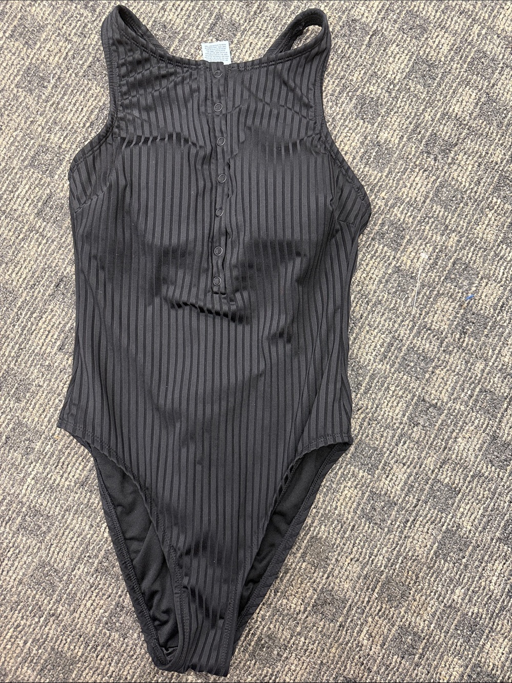 SHADE &‎ SHORE Black Ribbed High Neck One Piece Swimsuit Size Small 4-6